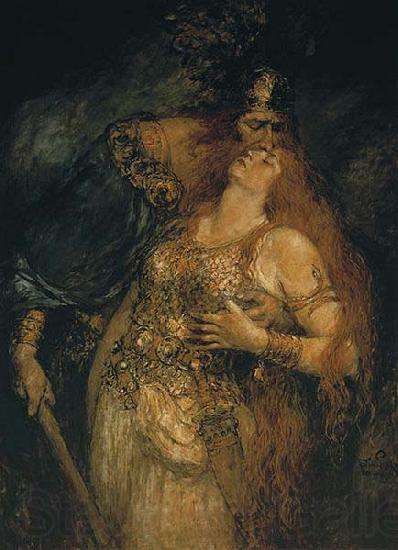 Ferdinand Leeke The Last Farewell of Wotan and Brunhilde France oil painting art